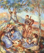 Ренуар Сборщики винограда на обеде 1888г